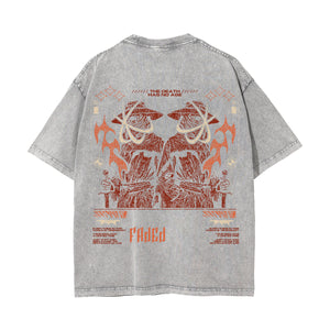 Faded Streetwear Graphic Washed Tee-INNBLAC Fashion Apparel