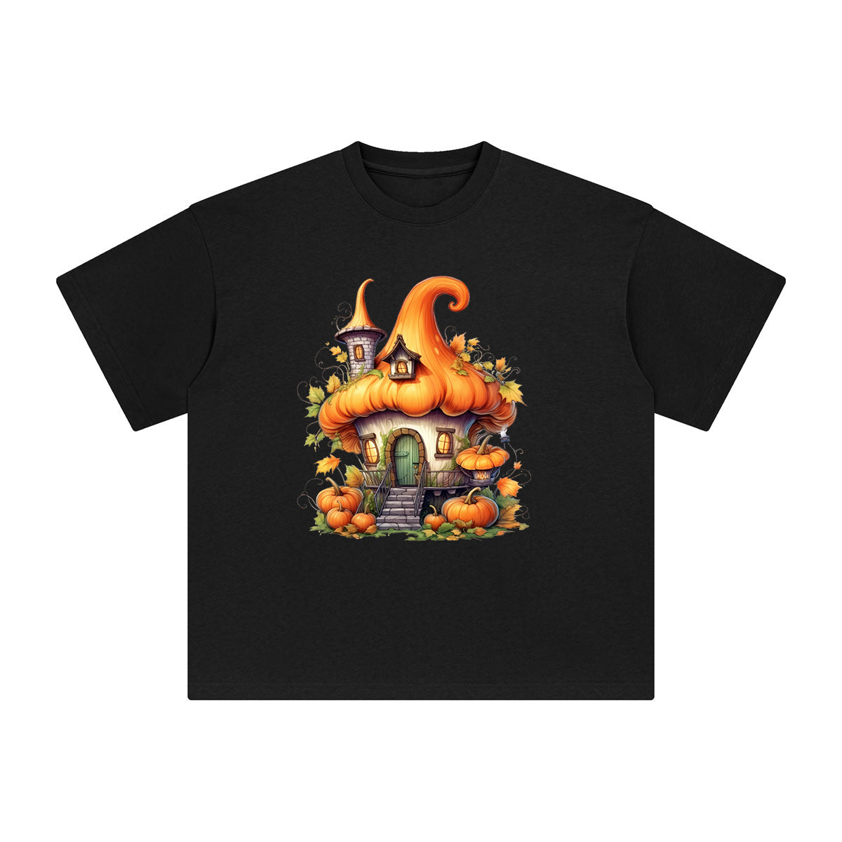 Fairy Pumpkin House Graphic Tee-INNBLAC Fashion Apparel