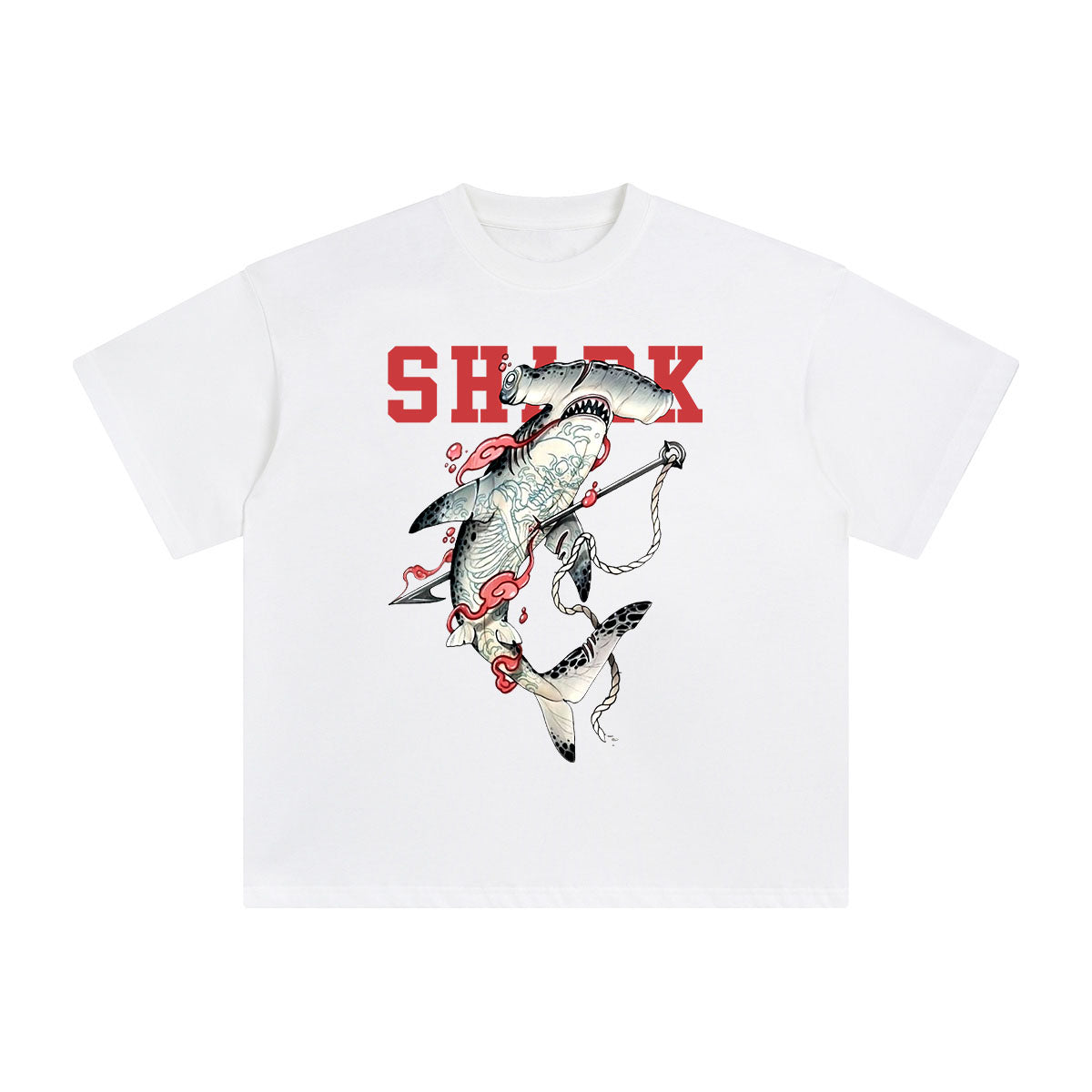 Injured Shark Graphic Tee-INNBLAC Fashion Apparel