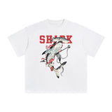 Injured Shark Graphic Tee-INNBLAC Fashion Apparel