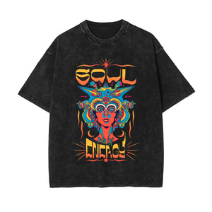 Soul Full Of Energy Graphic Washed Tee-INNBLAC Fashion Apparel