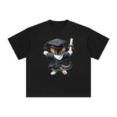 Graduation Kitten Graphic Tee-INNBLAC Fashion Apparel