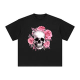 Skull Rose Graphic Tee-INNBLAC Fashion Apparel