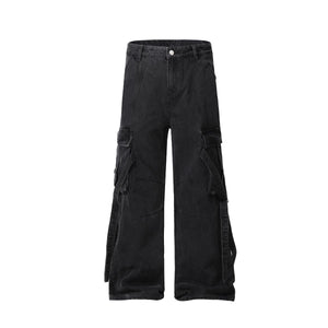 Heavyweight Bootcut Cargo Jeans-INNBLAC Fashion Apparel