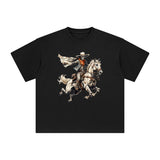 Cowboy Riding Horse Graphic Tee-INNBLAC Fashion Apparel