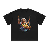 Grandma Sitting In A Hammock Graphic Tee-INNBLAC Fashion Apparel