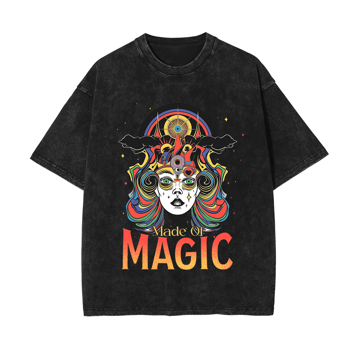 Made Of Magic Graphic Washed Tee-INNBLAC Fashion Apparel