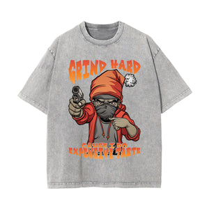 Gangsta Outfits Wash Graphic Tee-INNBLAC Fashion Apparel