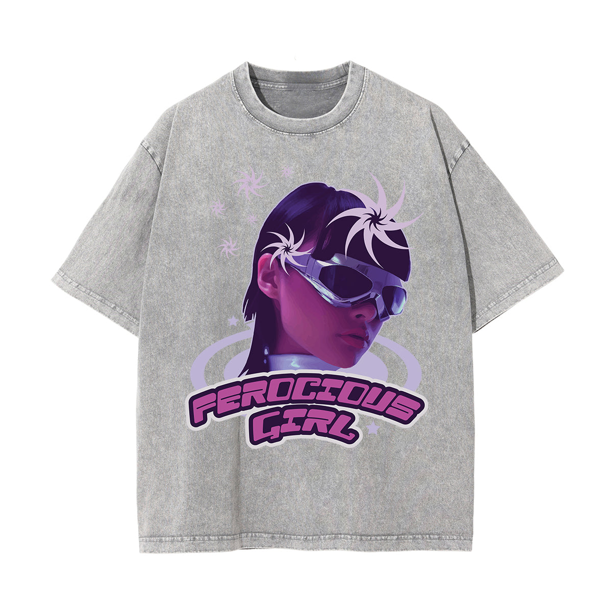 Girl Futuristic Y2k Streetwear Graphic Tee-INNBLAC Fashion Apparel