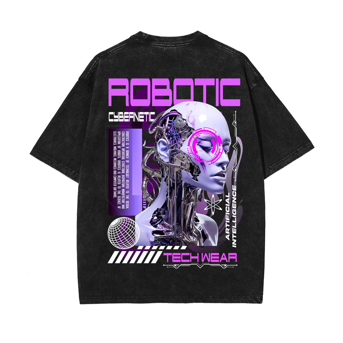 Robotic Futuristic Streetwear Graphic Tee-INNBLAC Fashion Apparel