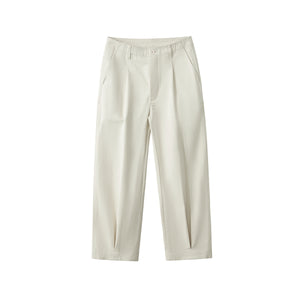 Solid Color Tapered Cotton Trousers-INNBLAC Fashion Apparel