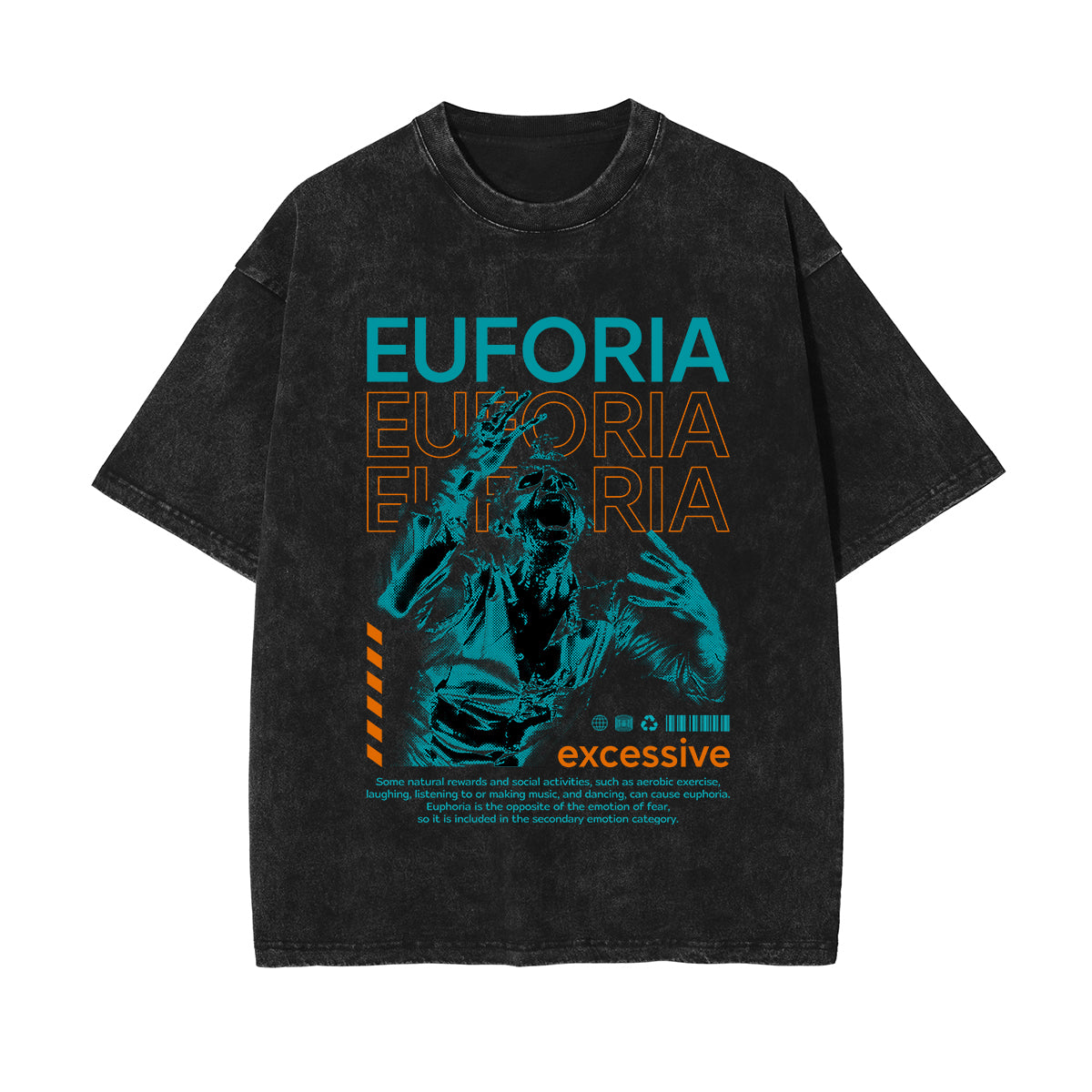 Euforia Streetwear Stone Wash Graphic Tee-INNBLAC Fashion Apparel