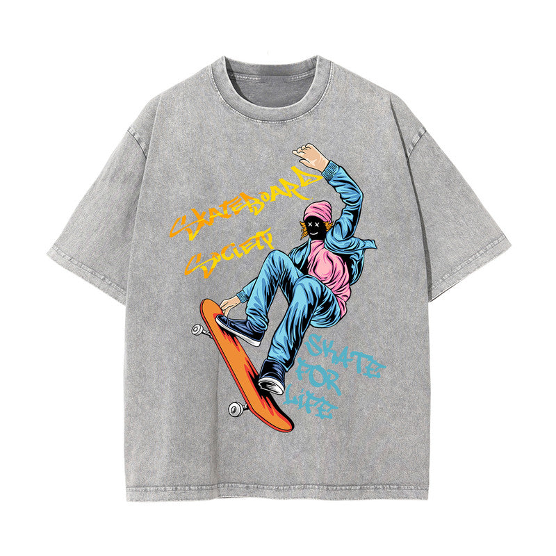 Skateboard Society Graphic Tee-INNBLAC Fashion Apparel