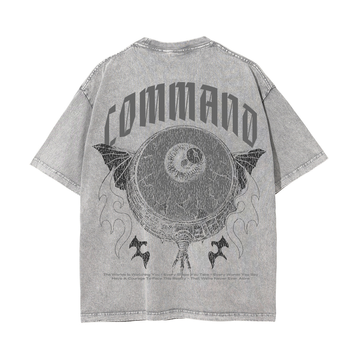 Command Streetwear Stone Wash Graphic Tee-INNBLAC Fashion Apparel