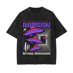 Invasion Graphic Stone Wash Tee-INNBLAC Fashion Apparel