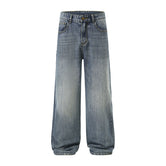 Straight Leg Faded Denim Pants-INNBLAC Fashion Apparel