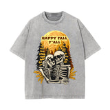 Happy Fall Yall Graphic Washed Tee-INNBLAC Fashion Apparel