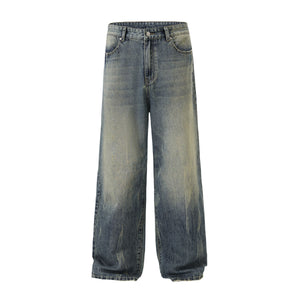 Washed Faded Baggy Denim Pants-INNBLAC Fashion Apparel