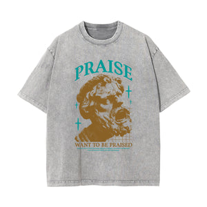 Praise Streetwear Stone Wash Graphic Tee-INNBLAC Fashion Apparel