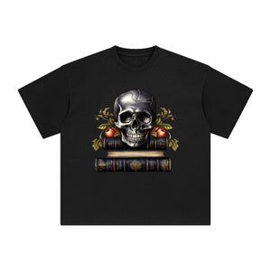 Halloween Book & Skull Graphic Tee-INNBLAC Fashion Apparel