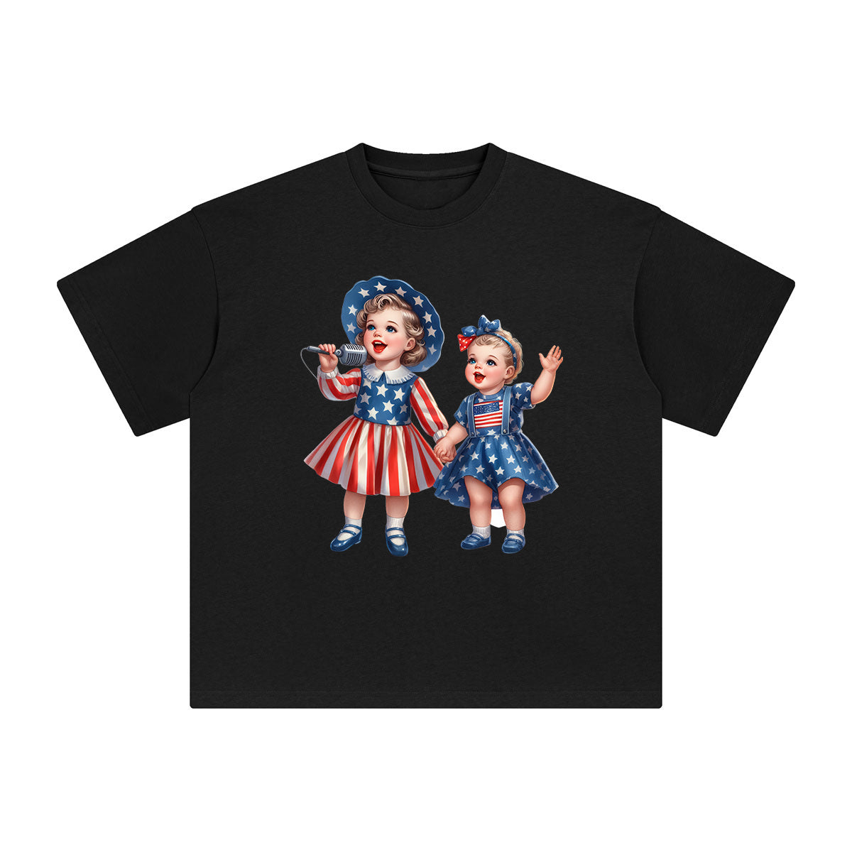 American Boy & Girl Graphic Tee-INNBLAC Fashion Apparel