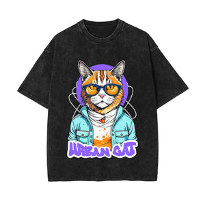 Urban Cat Wearing Clothes Graphic Tee-INNBLAC Fashion Apparel