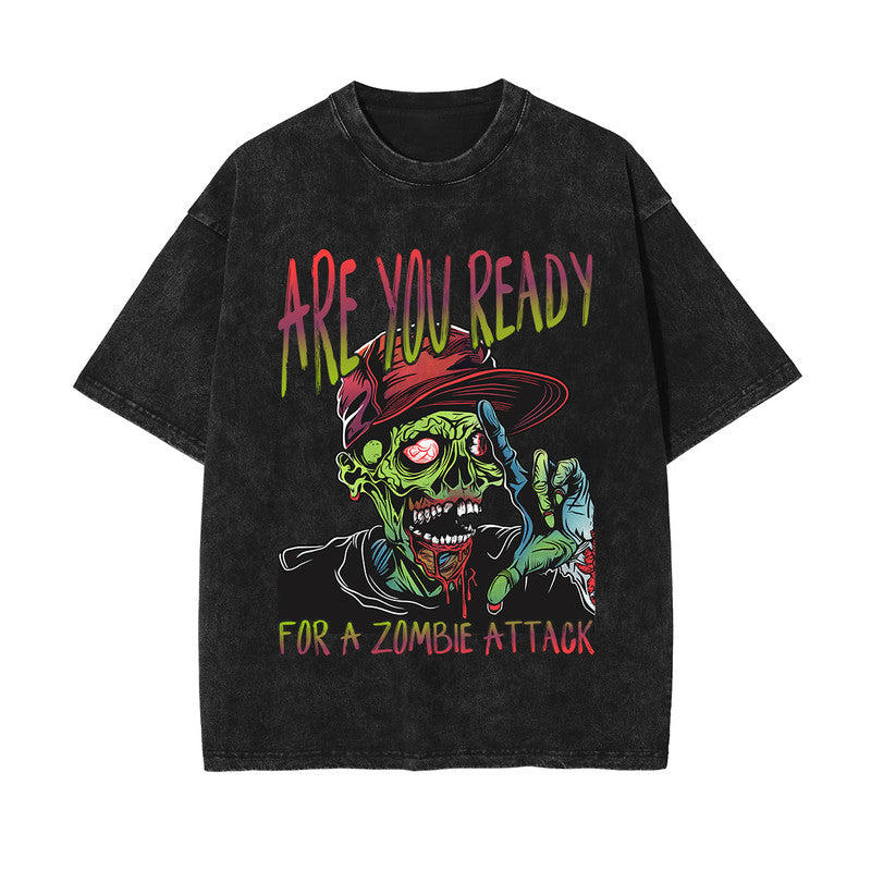 Are You Ready For A Zombie Attack Graphic Tee-INNBLAC Fashion Apparel