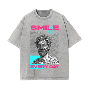 Smile Everyday Greek Statue Urban Graphic Tee-INNBLAC Fashion Apparel