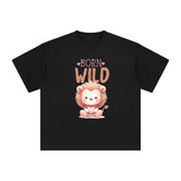 Born Wild Lion Graphic Tee-INNBLAC Fashion Apparel