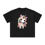 Pastel Christmas Baby Unicorn Graphic Tee-INNBLAC Fashion Apparel