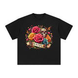 YAYA Flowers & Skull Graphic Tee-INNBLAC Fashion Apparel