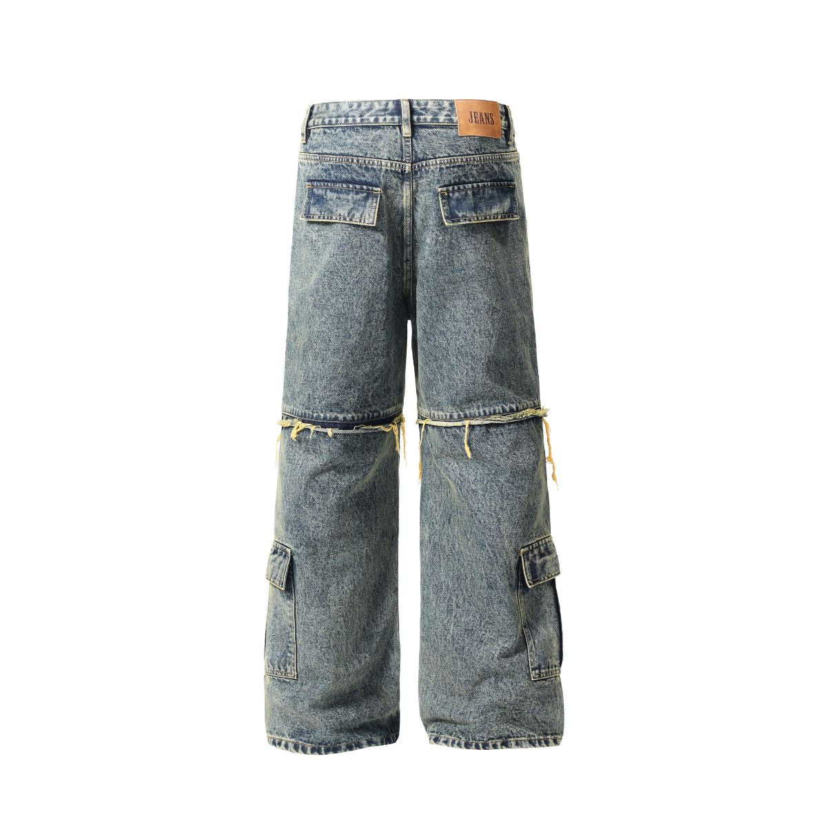 Multi-Pocket Patchwork Jeans-INNBLAC Fashion Apparel