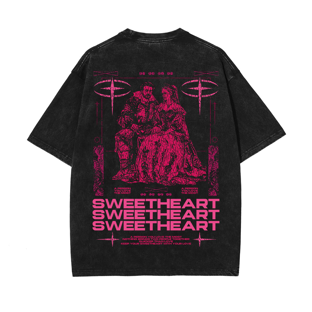 Sweetheart Streetwear Graphic Stone Wash Tee-INNBLAC Fashion Apparel