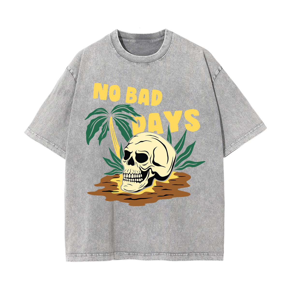 No Bad Days Washed Graphic Tee-INNBLAC Fashion Apparel