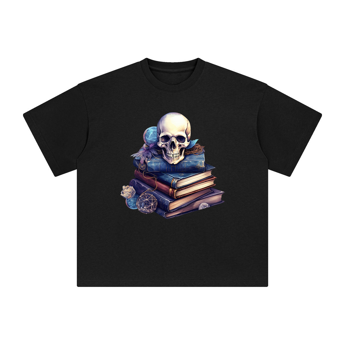 Skull & Books Graphic Tee-INNBLAC Fashion Apparel