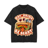 Eat Drink Be Scary Graphic Tee-INNBLAC Fashion Apparel