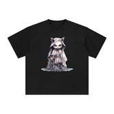 Ghost Cat Graphic Tee-INNBLAC Fashion Apparel