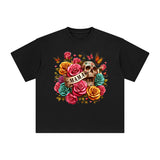 MAMA Flowers & Skull Graphic Tee-INNBLAC Fashion Apparel