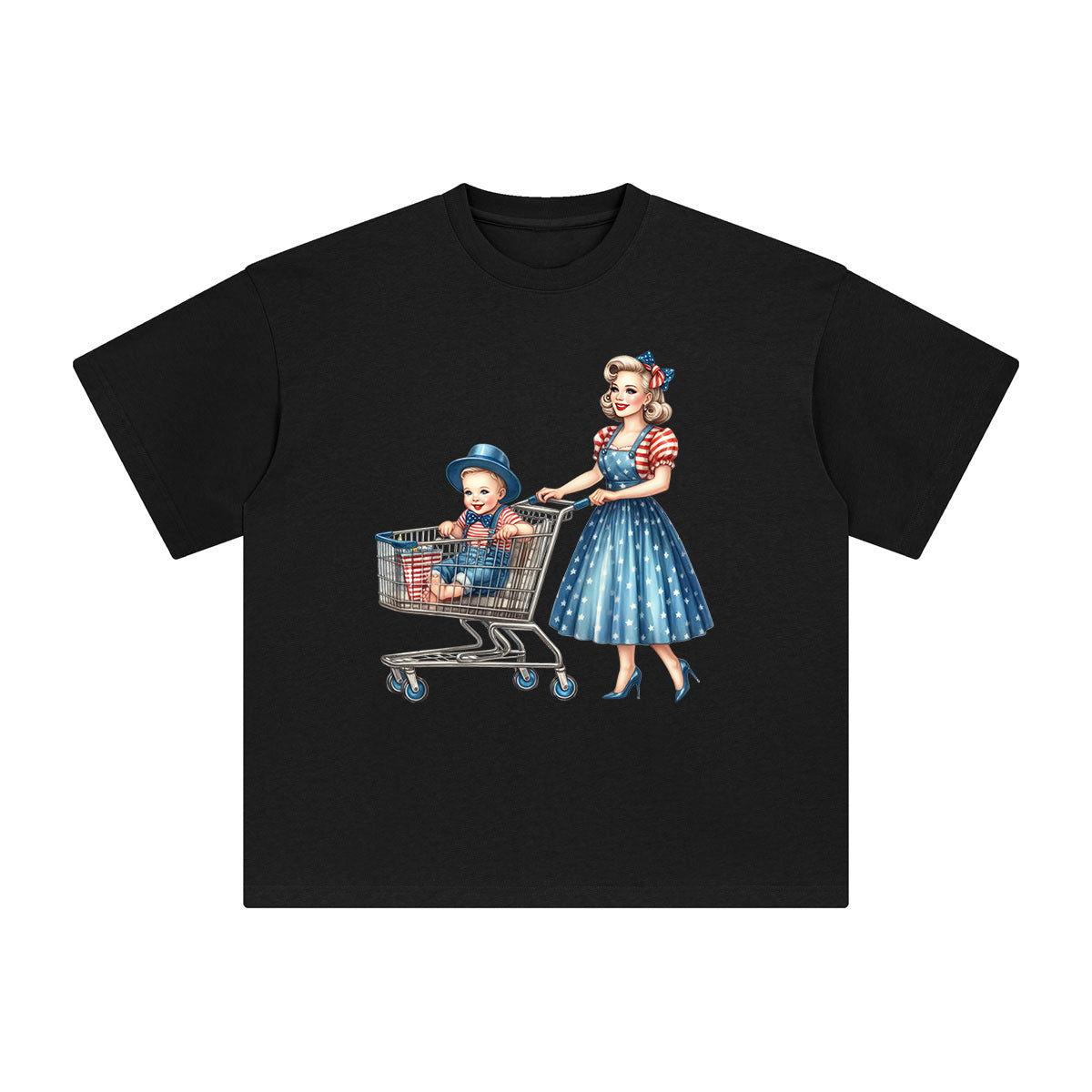 American Mom & Baby Boy Graphic Tee-INNBLAC Fashion Apparel