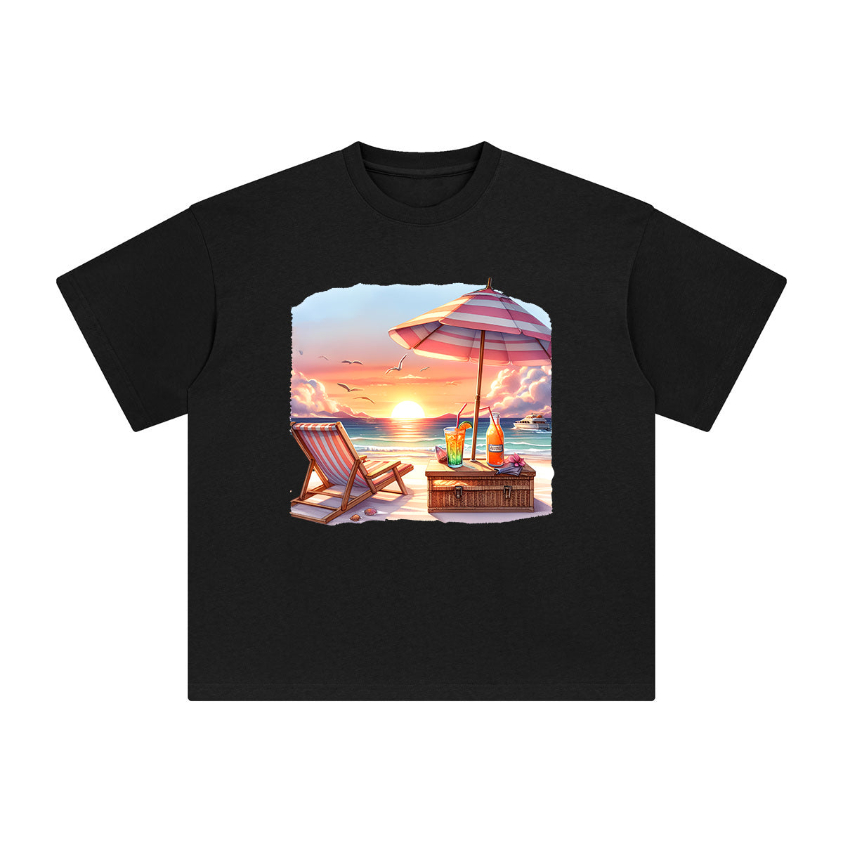 Beach Sunset Graphic Tee-INNBLAC Fashion Apparel