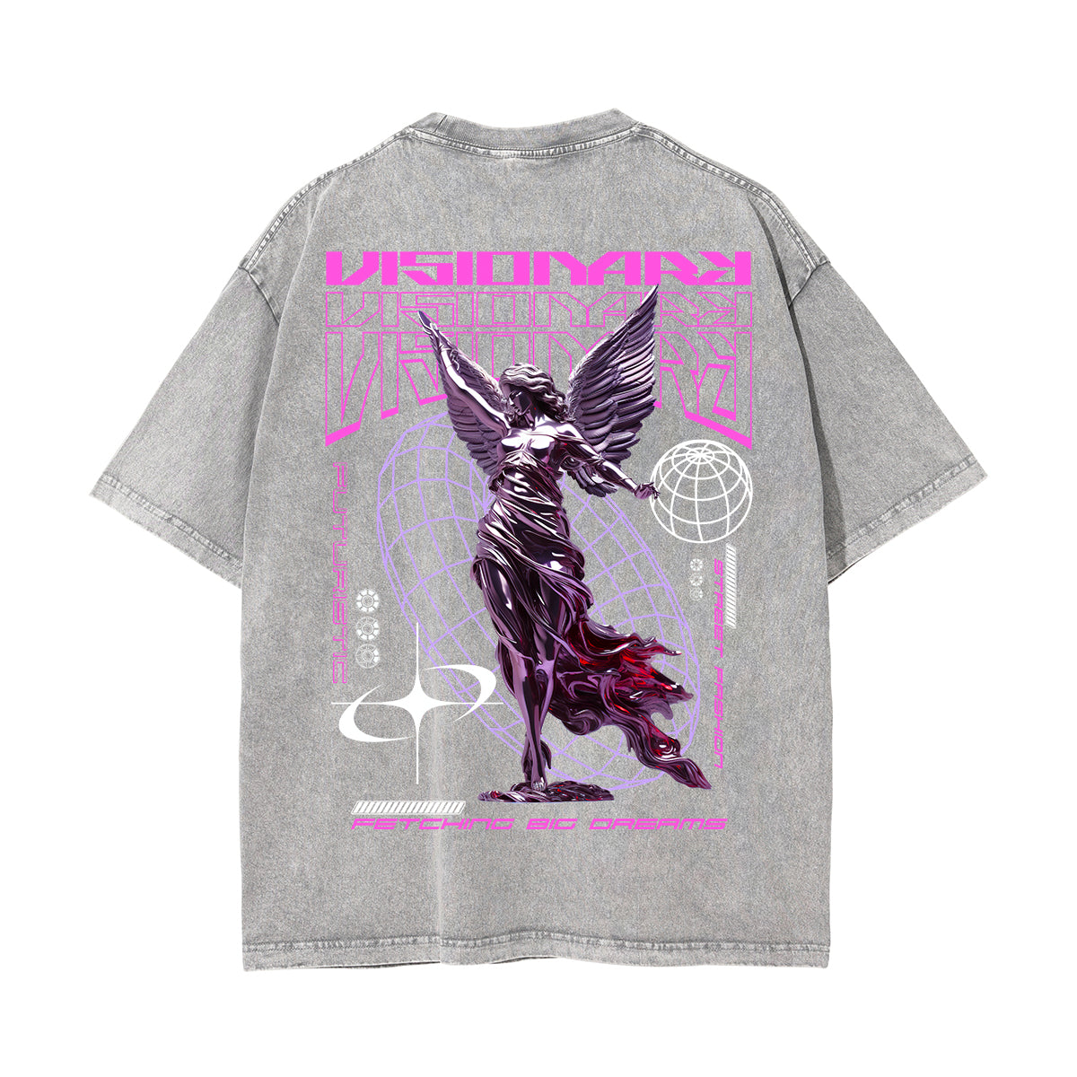 Angel Streetwear Chrome Graphic Tee-INNBLAC Fashion Apparel