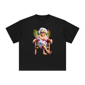 Grandma Sitting On Chair Graphic Tee-INNBLAC Fashion Apparel