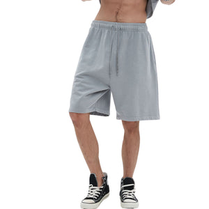 Stone Wash Thick Cotton Shorts-INNBLAC Fashion Apparel