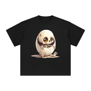 Cute Skeleton Breaking Shell Graphic Tee-INNBLAC Fashion Apparel