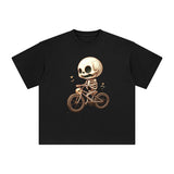 Cute Skeleton Cycling Graphic Tee-INNBLAC Fashion Apparel