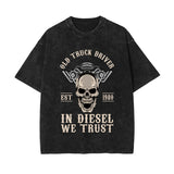 Old Truck Driver Stone Wash Graphic Tee-INNBLAC Fashion Apparel