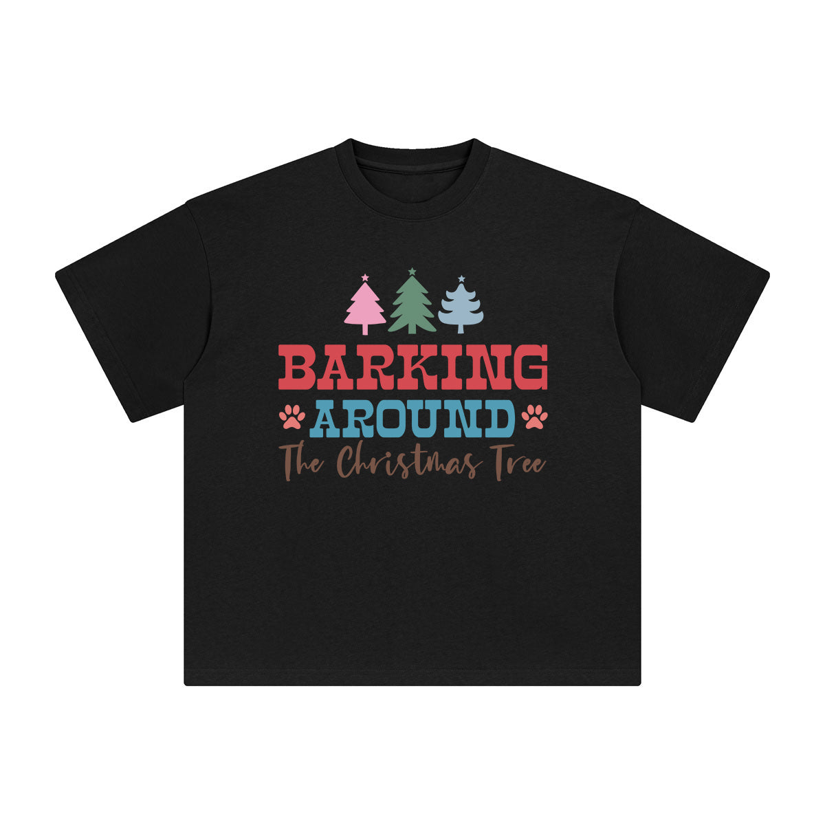 Barking Around The Christmas Tree Graphic Tee-INNBLAC Fashion Apparel