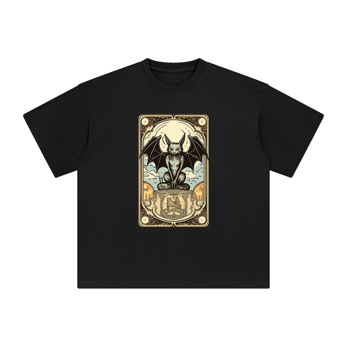 Bat Tarot Card Graphic Tee-INNBLAC Fashion Apparel