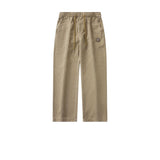 Khaki Front Seam Straight Leg Trousers-INNBLAC Fashion Apparel