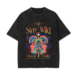 Stay Wild Moon Child Graphic Tee-INNBLAC Fashion Apparel